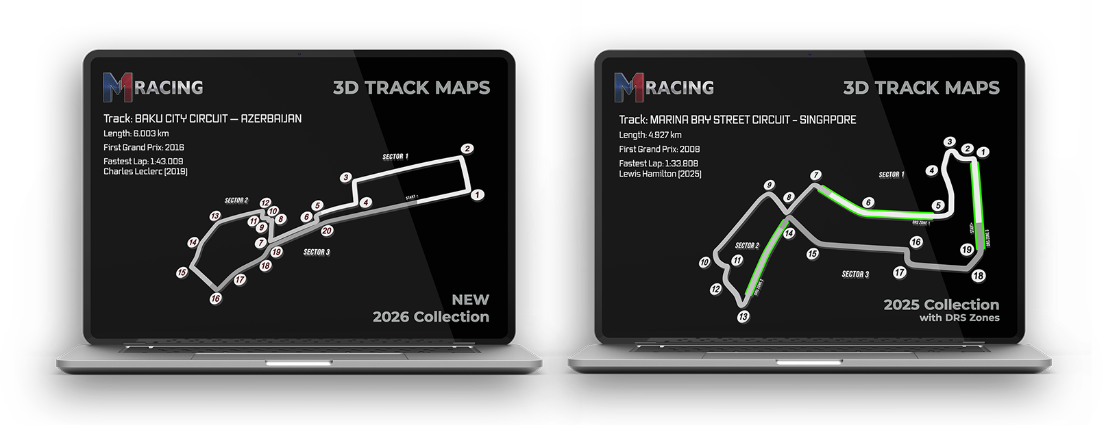 M1 RACING 3D TRACK MAPS BUNDLE