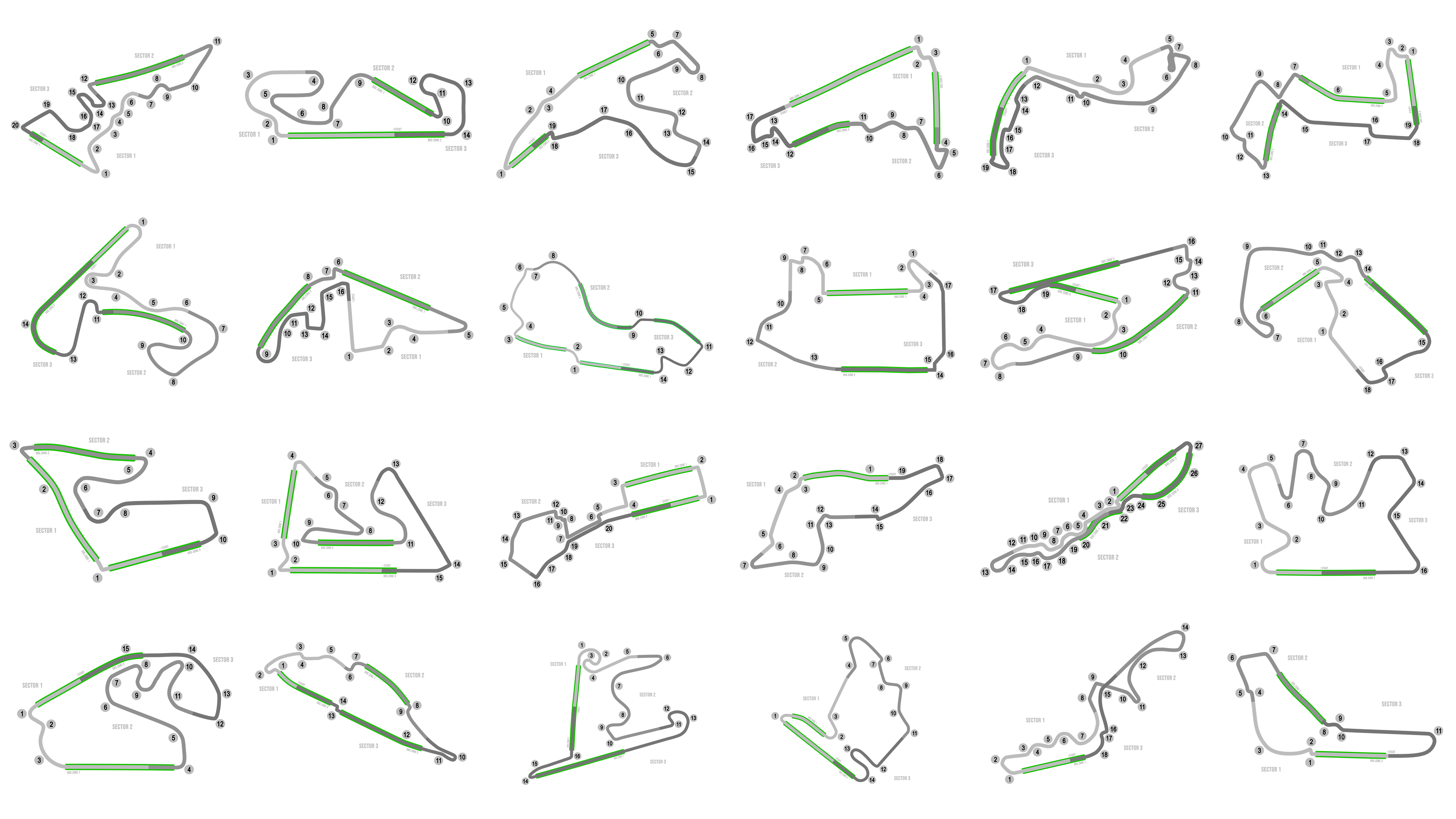 F1 2025 - 2D TRACK MAPS COLLECTION